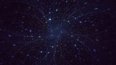 3B soyut renkli fraktal ışık arkaplanı oluşturma