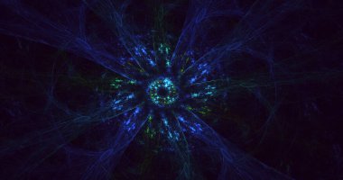 3D, soyut çok renkli teknoloji fraktal ışık arkaplanı oluşturuluyor
