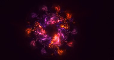 3D, soyut çok renkli teknoloji fraktal ışık arkaplanı oluşturuluyor