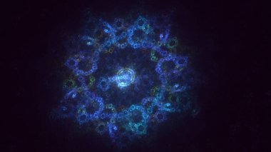 Soyut çok renkli fraktal ışık arkaplanı 3B görüntüleme