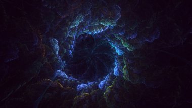 Soyut çok renkli fraktal ışık arkaplanı 3B görüntüleme