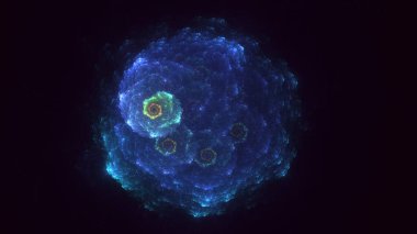 Soyut çok renkli fraktal ışık arkaplanı 3B görüntüleme