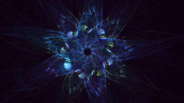 Soyut çok renkli fraktal ışık arkaplanı 3B görüntüleme