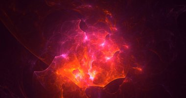 3B soyut renkli fraktal ışık arkaplanı oluşturma