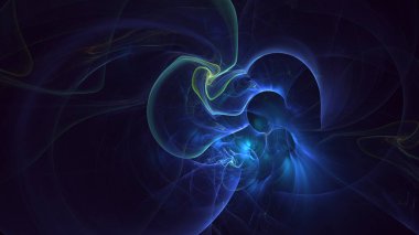 3B soyut renkli fraktal ışık arkaplanı oluşturma