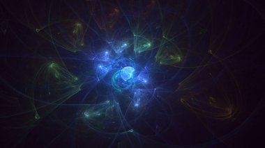 3B soyut renkli fraktal ışık arkaplanı oluşturma