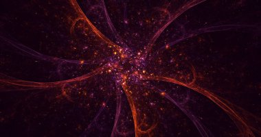 3B soyut renkli fraktal ışık arkaplanı oluşturma