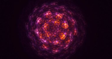 3B soyut renkli fraktal ışık arkaplanı oluşturma