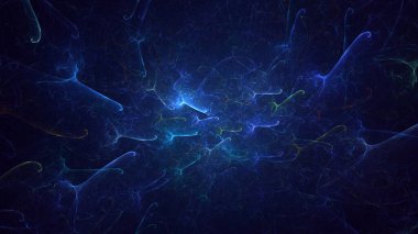 3D, soyut çok renkli teknoloji fraktal ışık arkaplanı oluşturuluyor