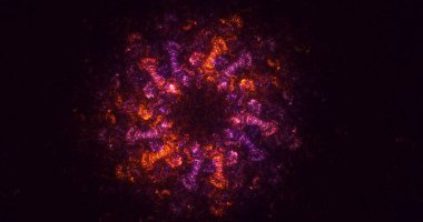 3D, soyut çok renkli teknoloji fraktal ışık arkaplanı oluşturuluyor