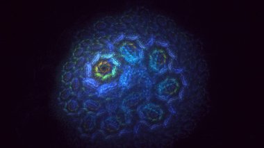 Soyut fraktal ışık arkaplanı 3 boyutlu oluşturuluyor