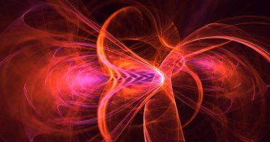 Soyut fraktal ışık arkaplanı 3 boyutlu oluşturuluyor