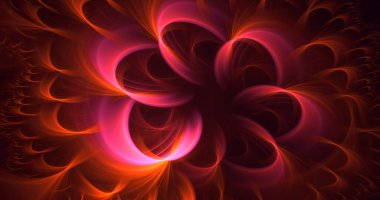 Soyut çok renkli fraktal ışık arkaplanı 3B görüntüleme