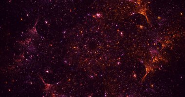 Soyut çok renkli fraktal ışık arkaplanı 3B görüntüleme