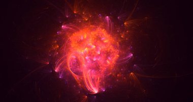 3B soyut renkli fraktal ışık arkaplanı oluşturma