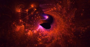 3B soyut renkli fraktal ışık arkaplanı oluşturma