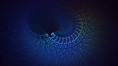 Soyut çok renkli fraktal ışık arkaplanı 3B görüntüleme