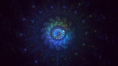 Soyut çok renkli fraktal ışık arkaplanı 3B görüntüleme