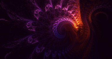 Soyut çok renkli fraktal ışık arkaplanı 3B görüntüleme