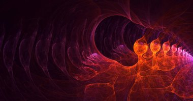 3B soyut renkli fraktal ışık arkaplanı oluşturma