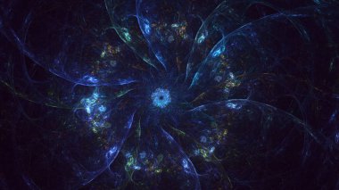 3B soyut renkli fraktal ışık arkaplanı oluşturma