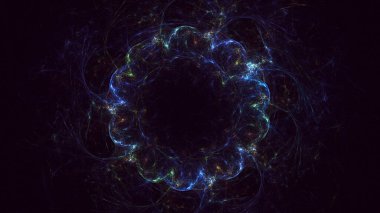 3B soyut renkli fraktal ışık arkaplanı oluşturma