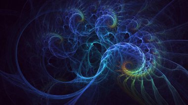 3B soyut renkli fraktal ışık arkaplanı oluşturma