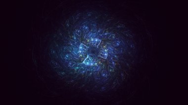 3B soyut renkli fraktal ışık arkaplanı oluşturma