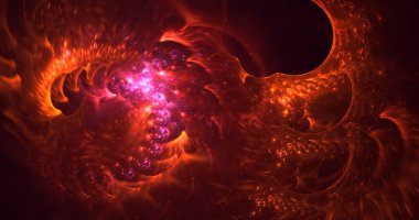 Soyut çok renkli fraktal ışık arkaplanı 3B görüntüleme