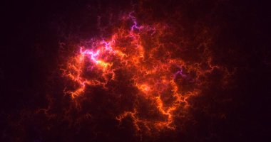 Soyut çok renkli fraktal ışık arkaplanı 3B görüntüleme