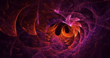 3B soyut renkli fraktal ışık arkaplanı oluşturma