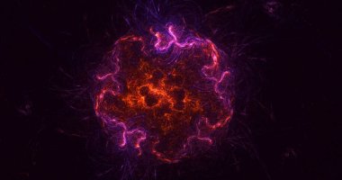 3B soyut renkli fraktal ışık arkaplanı oluşturma