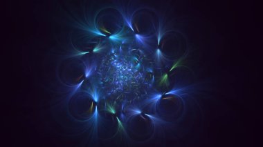 Soyut çok renkli fraktal ışık arkaplanı 3B görüntüleme