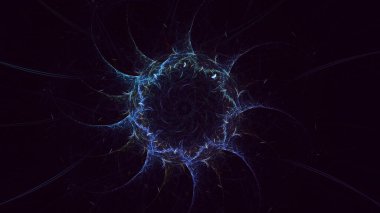 Soyut çok renkli fraktal ışık arkaplanı 3B görüntüleme