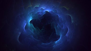 Soyut çok renkli fraktal ışık arkaplanı 3B görüntüleme