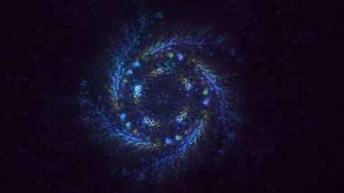 Soyut çok renkli fraktal ışık arkaplanı 3B görüntüleme