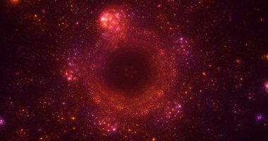 Soyut çok renkli fraktal ışık arkaplanı 3B görüntüleme