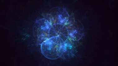 3D, soyut çok renkli teknoloji fraktal ışık arkaplanı oluşturuluyor