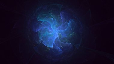 3D, soyut çok renkli teknoloji fraktal ışık arkaplanı oluşturuluyor