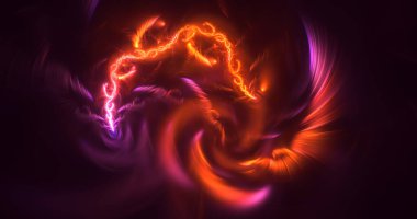 Soyut çok renkli fraktal ışık arkaplanı 3B görüntüleme