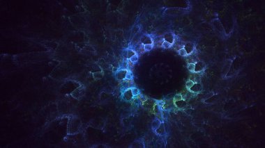 Soyut çok renkli fraktal ışık arkaplanı 3B görüntüleme