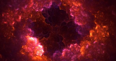 Soyut çok renkli fraktal ışık arkaplanı 3B görüntüleme