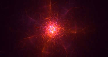 3B soyut renkli fraktal ışık arkaplanı oluşturma