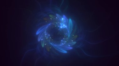 Soyut çok renkli fraktal ışık arkaplanı 3B görüntüleme