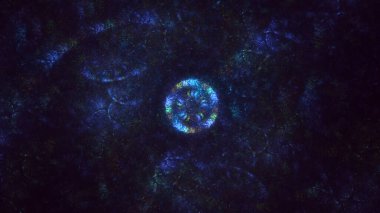 3D, soyut çok renkli teknoloji fraktal ışık arkaplanı oluşturuluyor