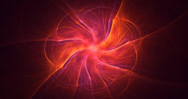 3D, soyut çok renkli teknoloji fraktal ışık arkaplanı oluşturuluyor