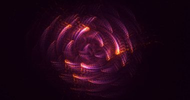 Soyut kırmızı fraktal ışık arkaplanı 3 boyutlu oluşturuluyor