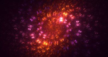 Soyut kırmızı fraktal ışık arkaplanı 3 boyutlu oluşturuluyor