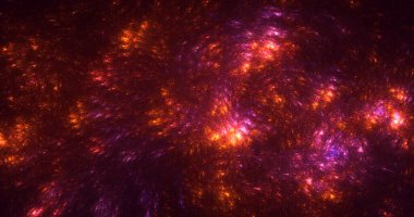 Soyut kırmızı fraktal ışık arkaplanı 3 boyutlu oluşturuluyor