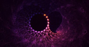 Soyut çok renkli fraktal ışık arkaplanı 3B görüntüleme